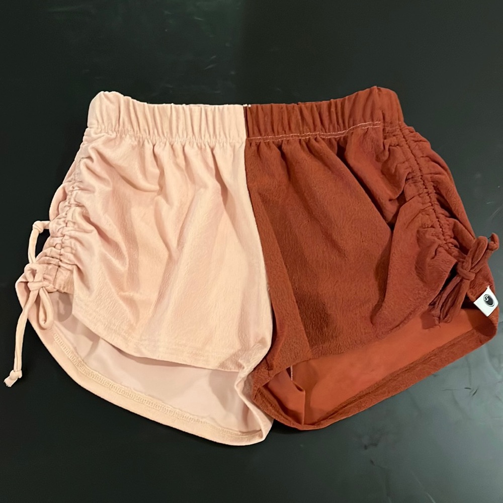 two tone five dancewear high tied shorts!